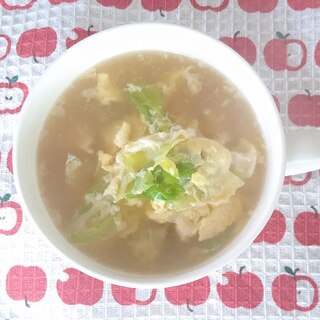 春キャベツと卵の中華スープ☆